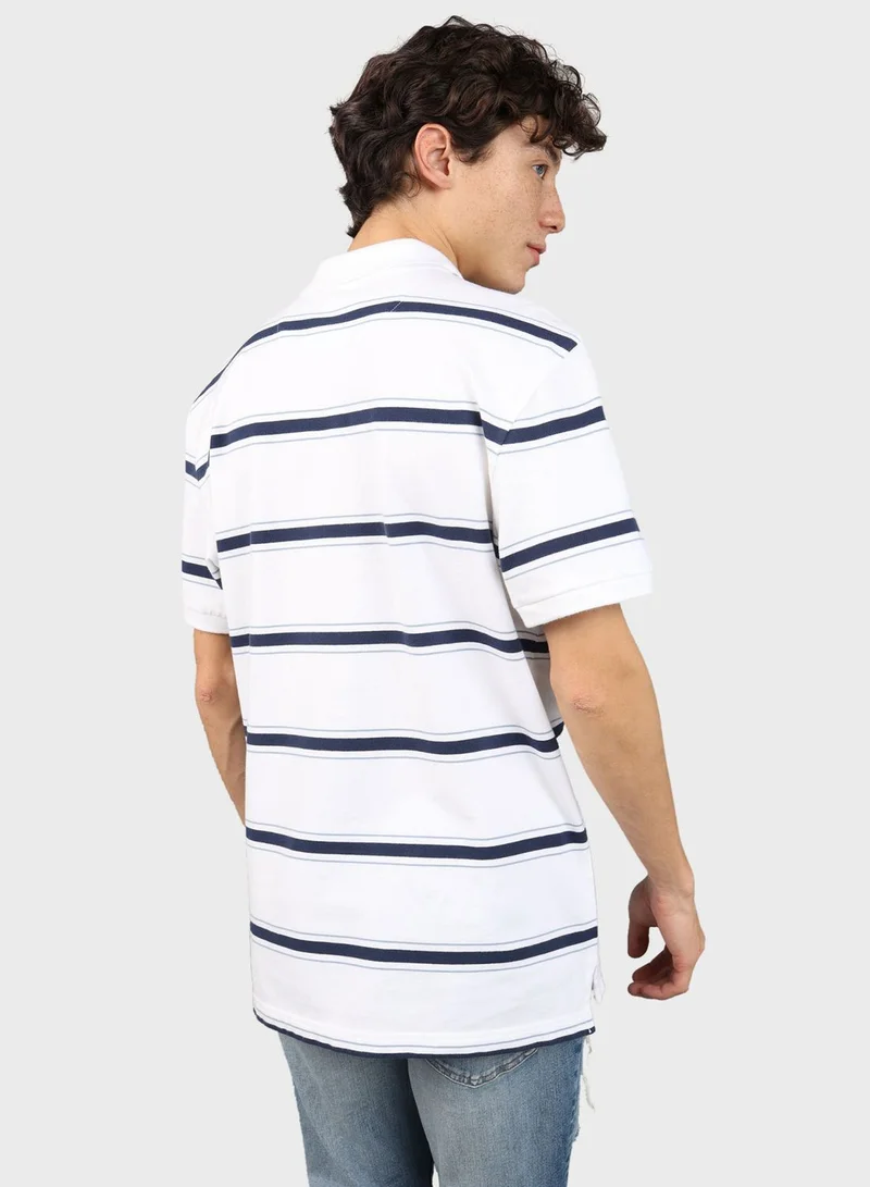 امريكان ايجل Stripe Detail Collar Polo Shirt