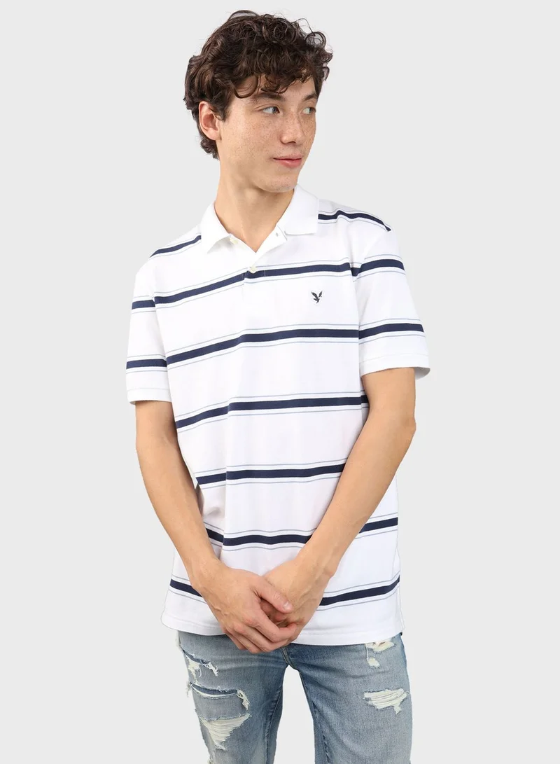 امريكان ايجل Stripe Detail Collar Polo Shirt