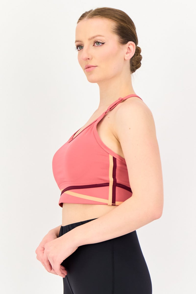 Nike Women Lightly Padded Sleeveless Training Sports Bra, Dark Old Rose - Image 2