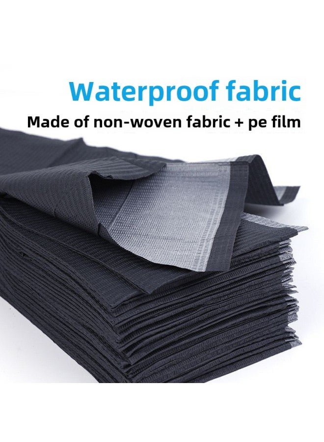 Japanese Nail Art Disposable Table Pad Paper Waterproof Cleaning Pad Hand Pillow Pad Towel Tablecloth Nail Art Shop Net Red Maple-Color:Black Pack Of 125 Sheets✈  - Image 1