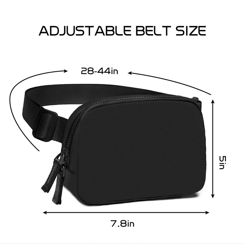 Gitus Belt Bag for Women Two-Way Zipper Fanny Pack Crossbody Bags for Women Fashion Waist Packs Cross Body Fanny Pack with Adjustable Strap Gifts for Teen Girls (Black) - Image 3