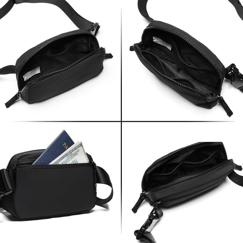 Gitus Belt Bag for Women Two-Way Zipper Fanny Pack Crossbody Bags for Women Fashion Waist Packs Cross Body Fanny Pack with Adjustable Strap Gifts for Teen Girls (Black) - Image 5