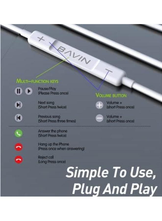 BAVIN HX833 Lightning Stereo Sound Audio Wired Earphone Highly Compatible To 3.5mm - Image 4