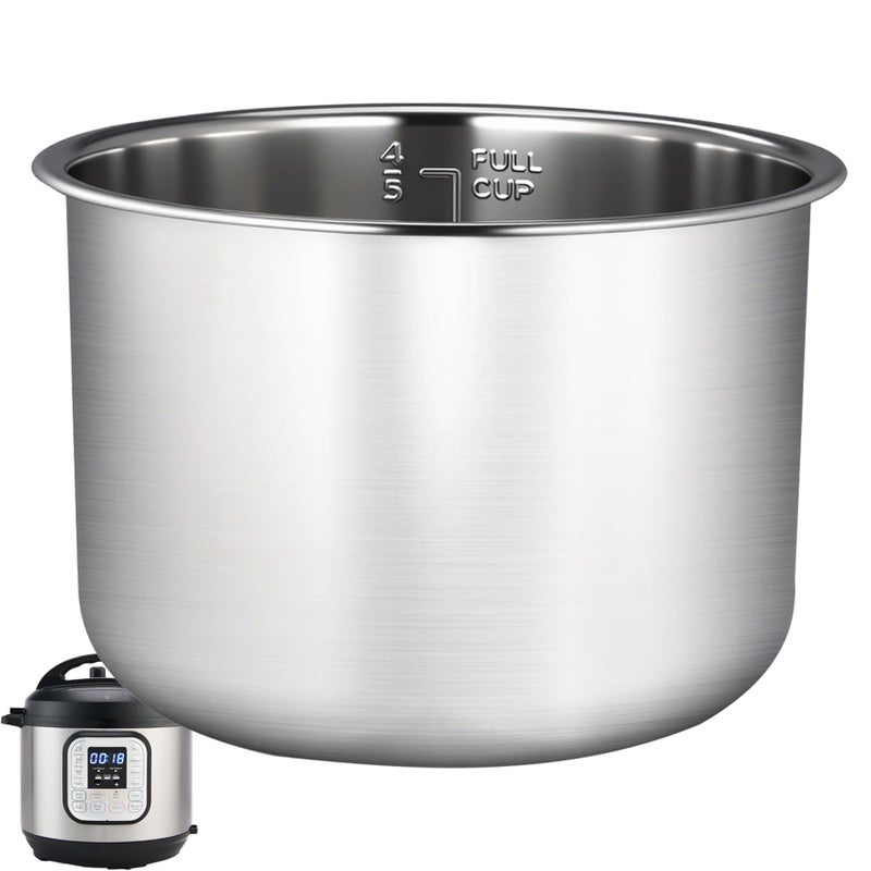 KMHGD Upgraded Stainless Steel Inner Pot for Instant Pot 6 QT, Replacement Pot for Instant Pot 6 Quart, 304[18/8] stainless steel thickened design, 0 Coating, Non-Toxic (No Teflon). 3 Year Warranty. - Image 1