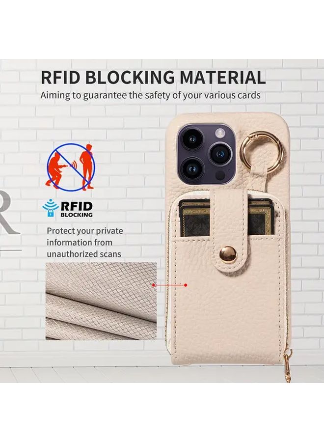 Black iPhone 14 Plus Phone Case with Card Holder and Crossbody Strap - Image 4