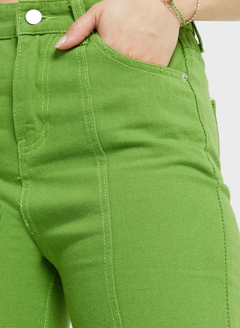 Ginger Colored Jeans with Side Slit