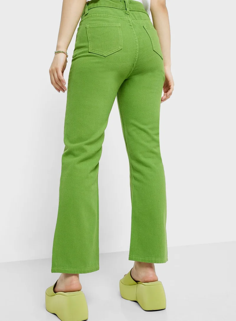 Ginger Colored Jeans with Side Slit