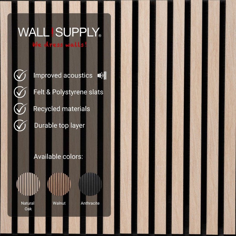 Wall!Supply 3D Soundproof Wall Panels â€“ Acoustic Natural Oak Finish â€“ EPS Foam Wallpaper Alternative for Living Room, Bedroom & Office â€“ Easy DIY Installation â€“ 6 Pack, Covers 10.87 Sq Ft - Image 4