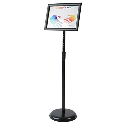 T-SIGN Adjustable Heavy Duty Pedestal Sign Holder Floor Stand, Sign Stand Poster Stand, 8.5 x 11 inch, Vertical & Horizontal View, Outdoor Indoor Standing Display Sign Holders Aluminum Black - Image 5