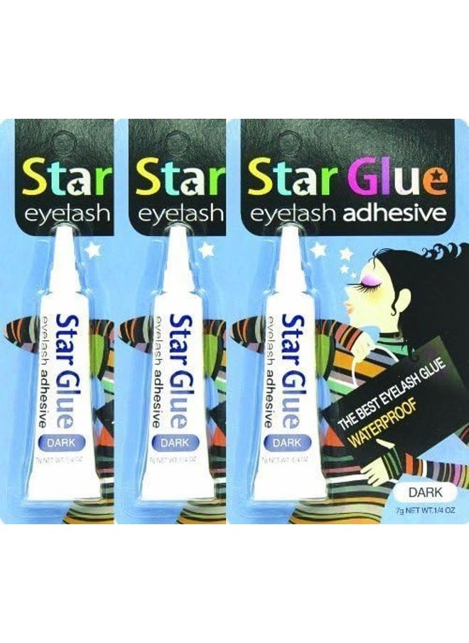 Star 3packs of Star Eyelash Glue for Strip Lashes (Dark) 7g (1/4oz)  - Image 2