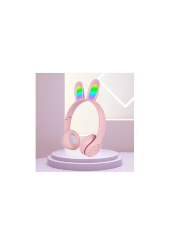 Wireless Headset B-12 Rabbit – Pink (For Girls) - Image 2