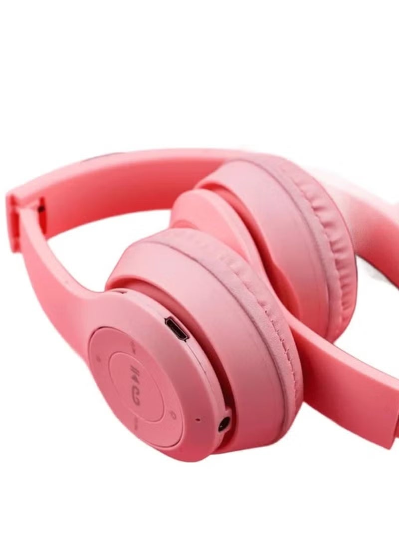 Wireless Headset B-12 Rabbit – Pink (For Girls) - Image 3