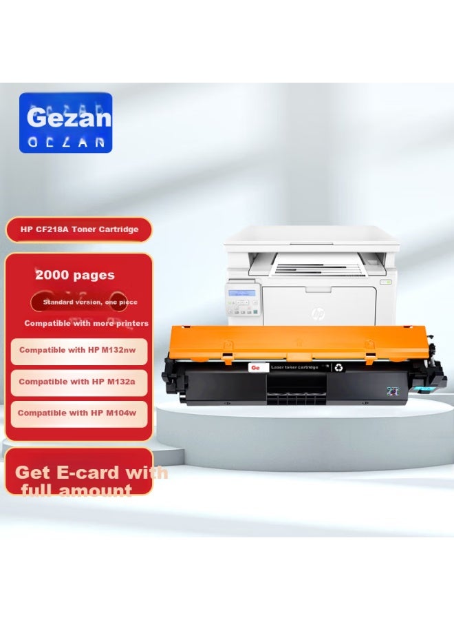 Gezan Cf218a Toner Cartridge Compatible With Hp M132a M132nw 132fw Printers, M132fn/fp M132snw M104w M104a 18a Ink Cartridge Toner Cartridge With Chip
