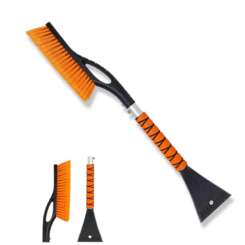 Wewymewo 27" Detachable Aluminum Snow Brush & Ice Scraper for Car Windshield - Ergonomic Foam Grip, Suitable for Cars, Trucks, SUV Windshields & Windows, Winter Car Essential Tool - Image 1