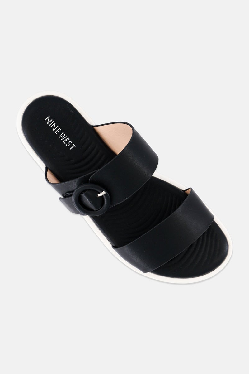 NINE WEST Women Adeka Slip On Sandals, Black - Image 4