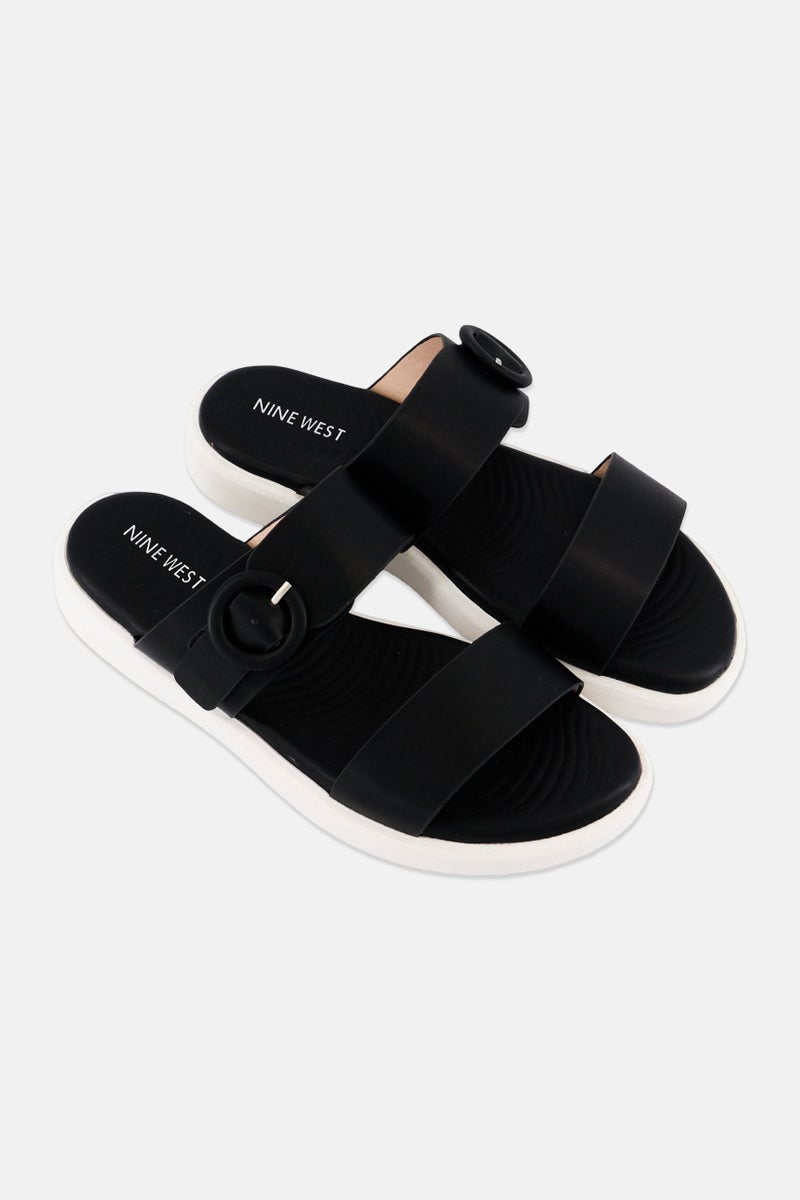 NINE WEST Women Adeka Slip On Sandals, Black - Image 3