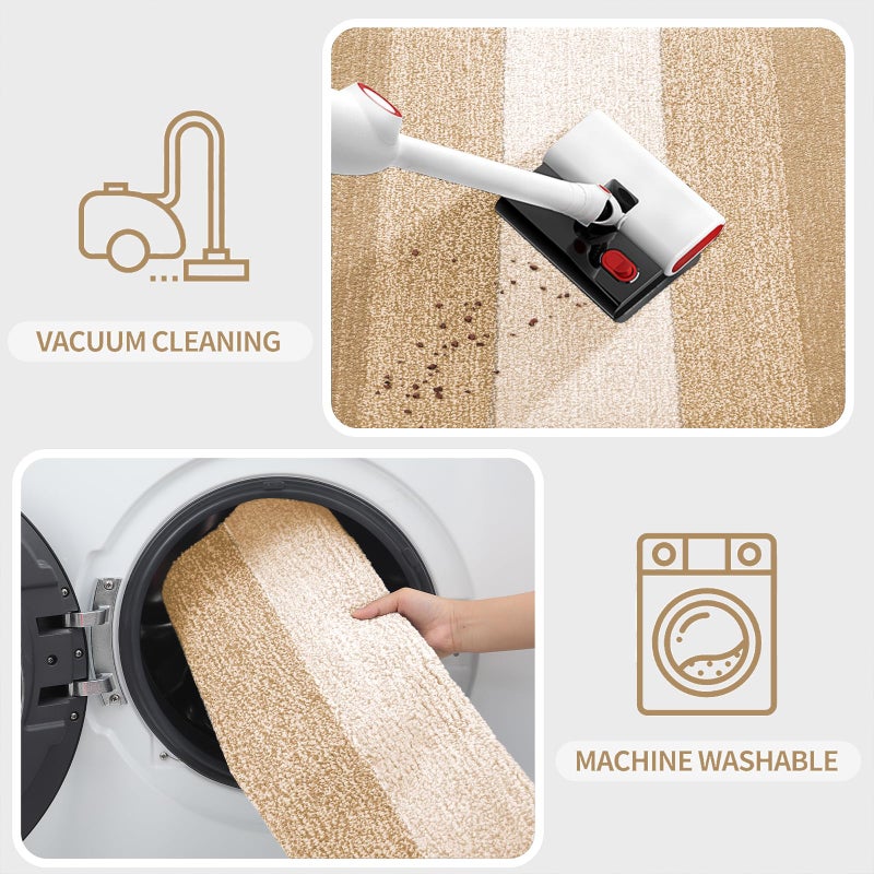 Kitinjoy Indoor Outdoor Door Mat, 32x20 Non-Slip Absorbent Dirt Trapper, Low-Profile Washable Inside Entrance Front Floor Mat, Sturdy Soft Entry Doormats for Entryway, Beige - Image 4