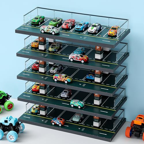 Seenelling Storage Display Garage for Hot Diecast Wheels Toy Car Parking Garage Diorama Freestanding Storage Display Case for 164 Scale Diecast with 5 Levels 30 Spots Maximum 50 Cars - Image 5