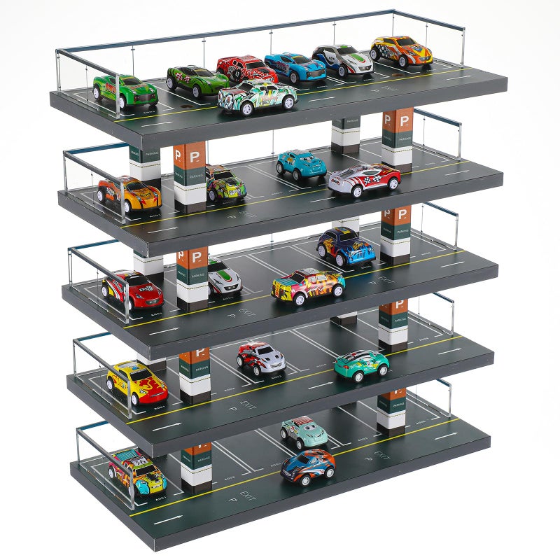 Seenelling Storage Display Garage for Hot Diecast Wheels Toy Car Parking Garage Diorama Freestanding Storage Display Case for 164 Scale Diecast with 5 Levels 30 Spots Maximum 50 Cars - Image 3