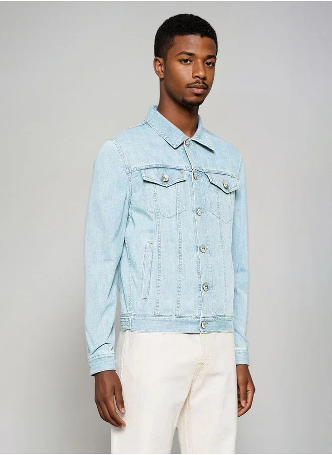 Kotty Washed Double Pocket Detail Denim Jacket