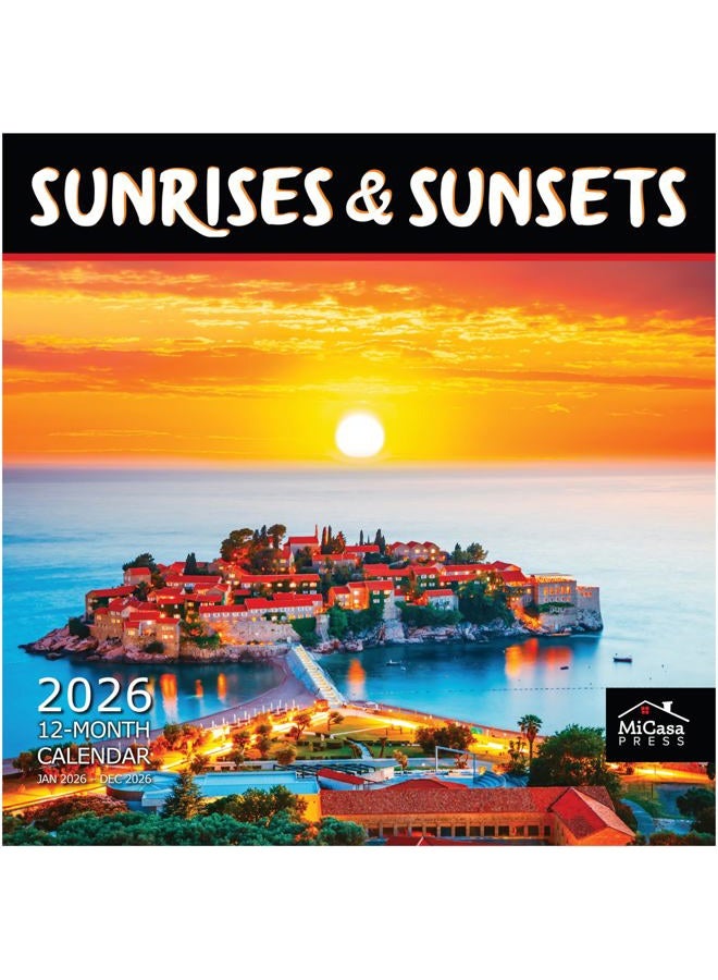 MICASA PRESS MICASA Sunrises & Sunsets 2026 Wall Calendar 12 Month | 12" x 24" Open | Thick & Sturdy Paper | Giftable | Calendar 2026 - Image 1