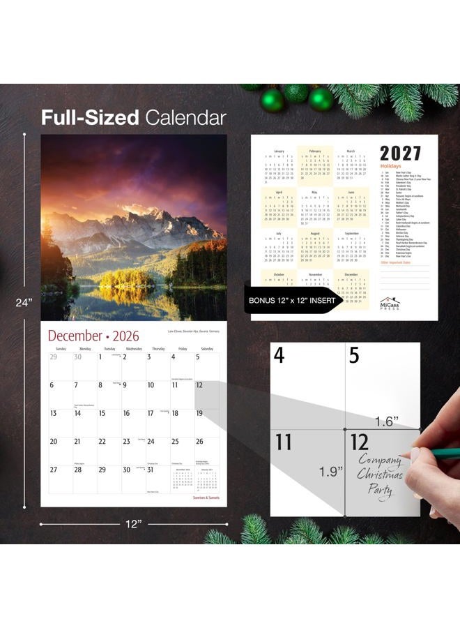 MICASA PRESS MICASA Sunrises & Sunsets 2026 Wall Calendar 12 Month | 12" x 24" Open | Thick & Sturdy Paper | Giftable | Calendar 2026 - Image 5