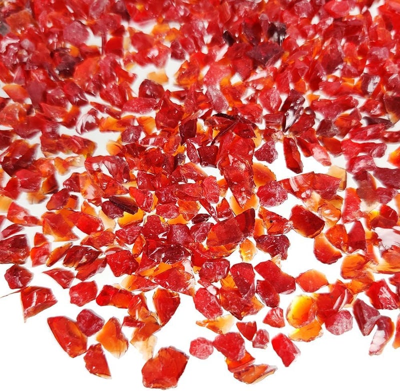 orgner 950g Red Crushed Glass: High Luster Shiny Uneven 2-6mm Recycled Glass for Bold Resin Art, Passionate Crafts, Holiday Decor, Table Scatters, DIY. - Image 1