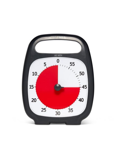 Plus 60 Minute Desk Visual Timer Countdown Timer With Portable Handle For Classroom, Office, Homeschooling, Study Tool With Silent Operation (Charcoal)