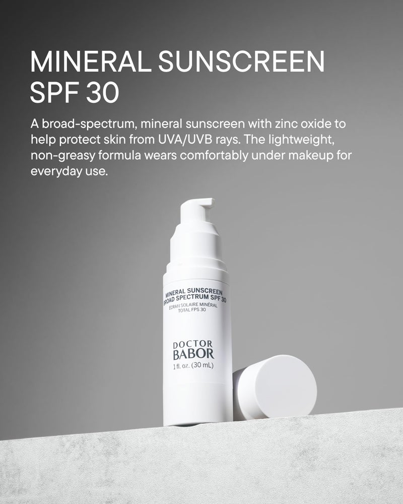 Babor DOCTOR BABOR Protect Rx Mineral Face Sunscreen SPF 30, Physical Protection with No White Cast, Non Tinted Sheer Mineral Coverage for Anti Aging and Wrinkle Defense, Moisturizing Under Makeup, 1 oz. - Image 3
