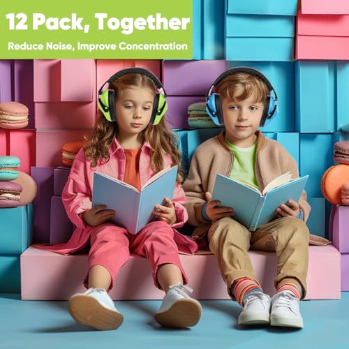 Floriogra 12 Pack Noise Canceling Headphones for Kids Kids Ear Protection Earmuffs for Autism Toddler Children Noise Cancelling Headphones Sound Proof Earmuffs for Concerts Air Shows Fireworks - Image 3