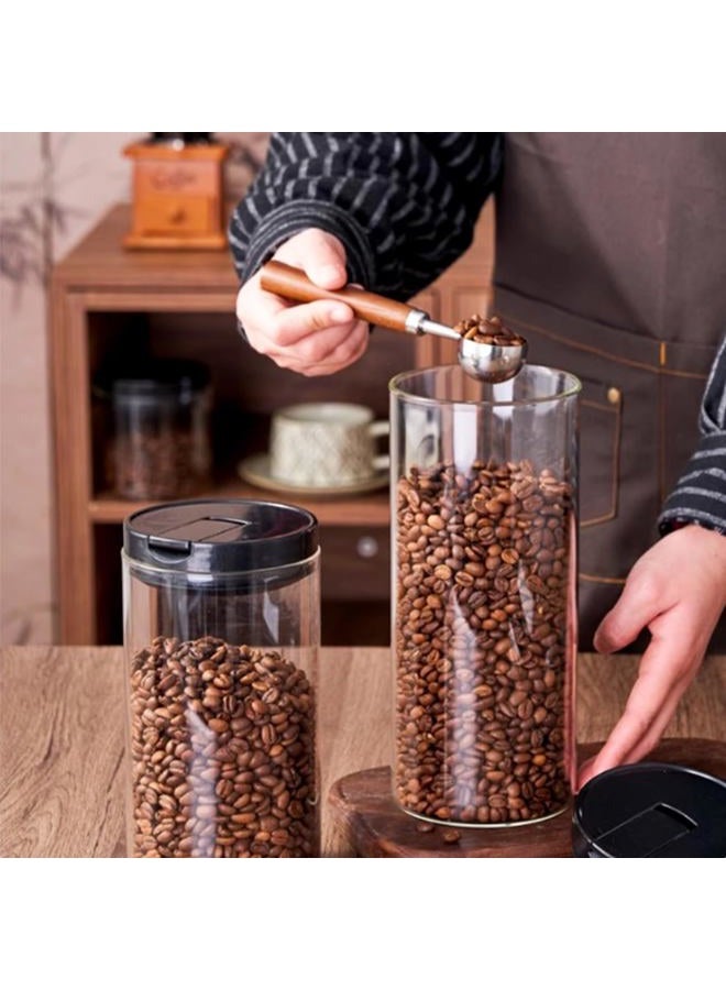 FEOOWV 1.9L/12inch Pasta Storage Jars-Spaghetti Container Glass Pasta Jar with Lid- Airtight Dry Food Storage Kitchen Canister for Snacks Macaroni Noodles Candy (Black) - Image 3