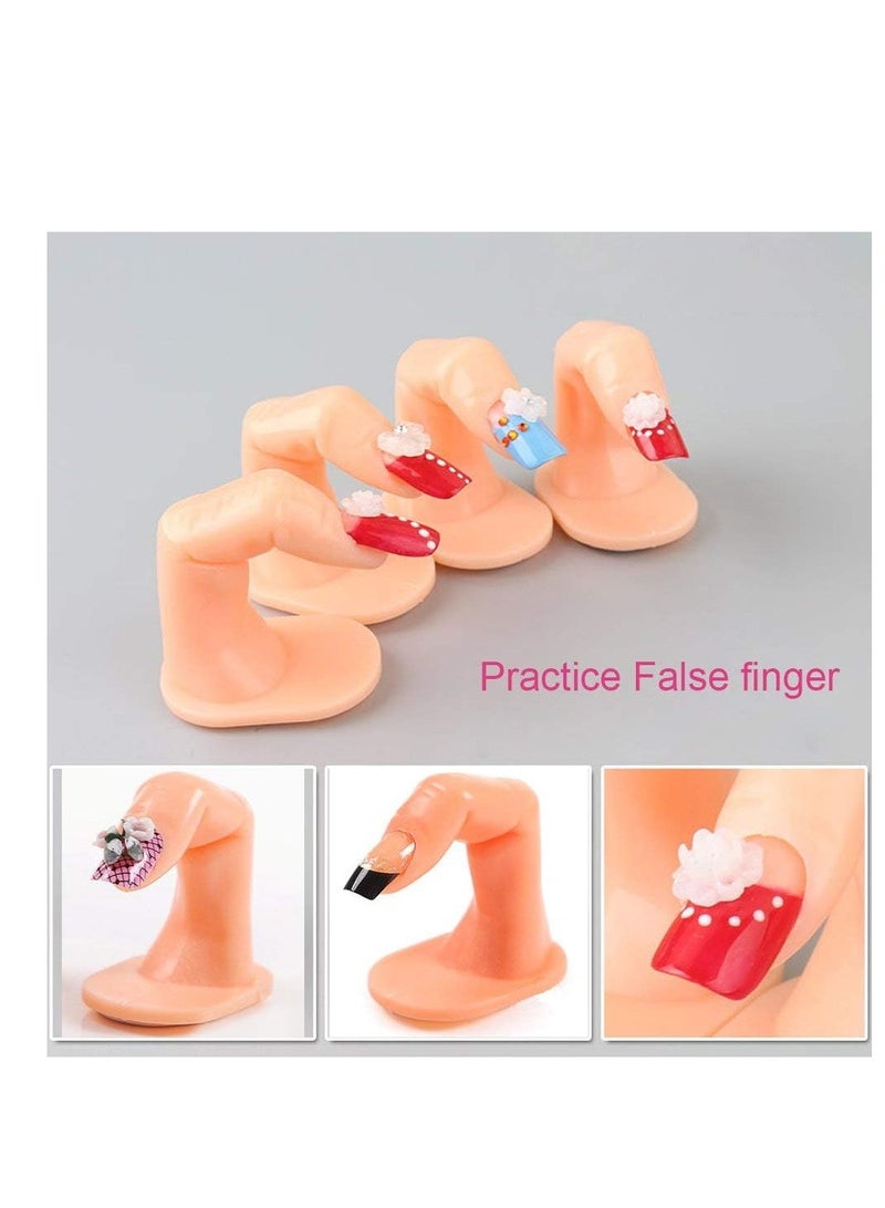 Practice Finger Nail Art Practice Finger Plastic Fake Fingers with Nails for Hand Nail Art Training Display Decoration Tool (4 Pcs) - Image 3