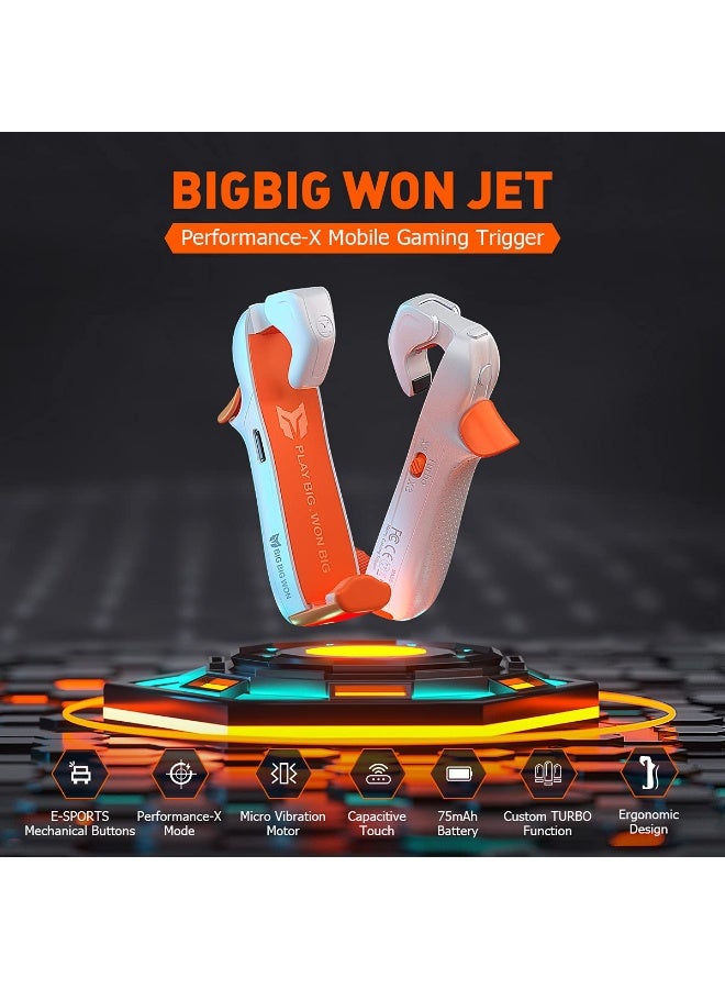 BIGBIG WON Classic Mobile Gaming Controller BIGBIG WON JET M1 Mobile Shooting Gaming Button Triggers, Plug and Play, Wireless Connections for iOS / Android Phone, 4.7-6.5inches Game Trigger for PUBG/Fortnite/COD, Vibration Motor, Turbo - Image 4