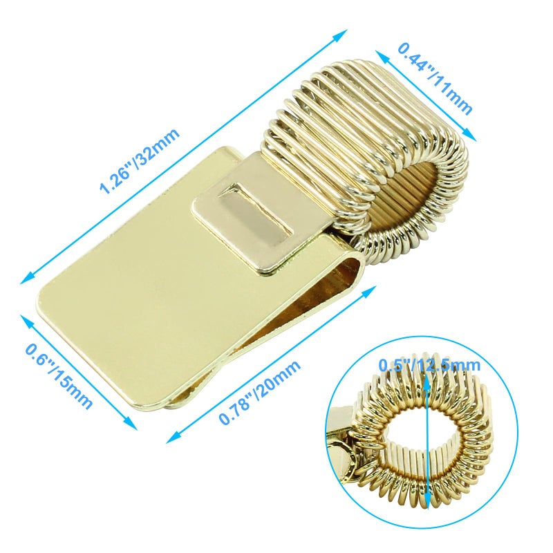 Rierdge 5 Pack Gold Metal Pen Holder, Pen Holder with Adjustable Spring Pen Loop Holder for Notebook Clipboard in Home, School, Office - Image 3