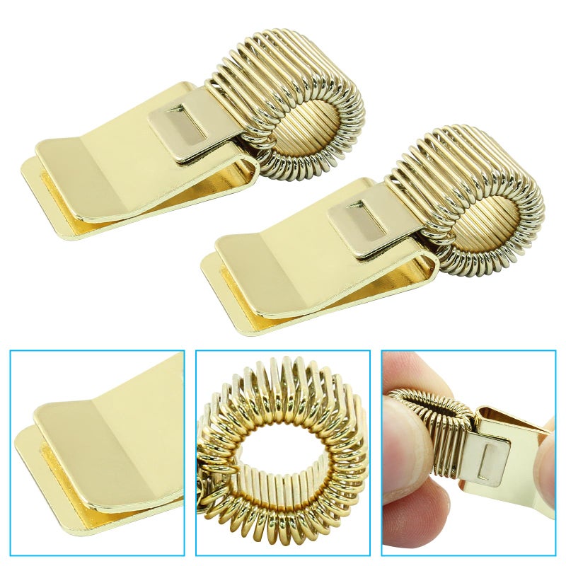 Rierdge 5 Pack Gold Metal Pen Holder, Pen Holder with Adjustable Spring Pen Loop Holder for Notebook Clipboard in Home, School, Office - Image 4