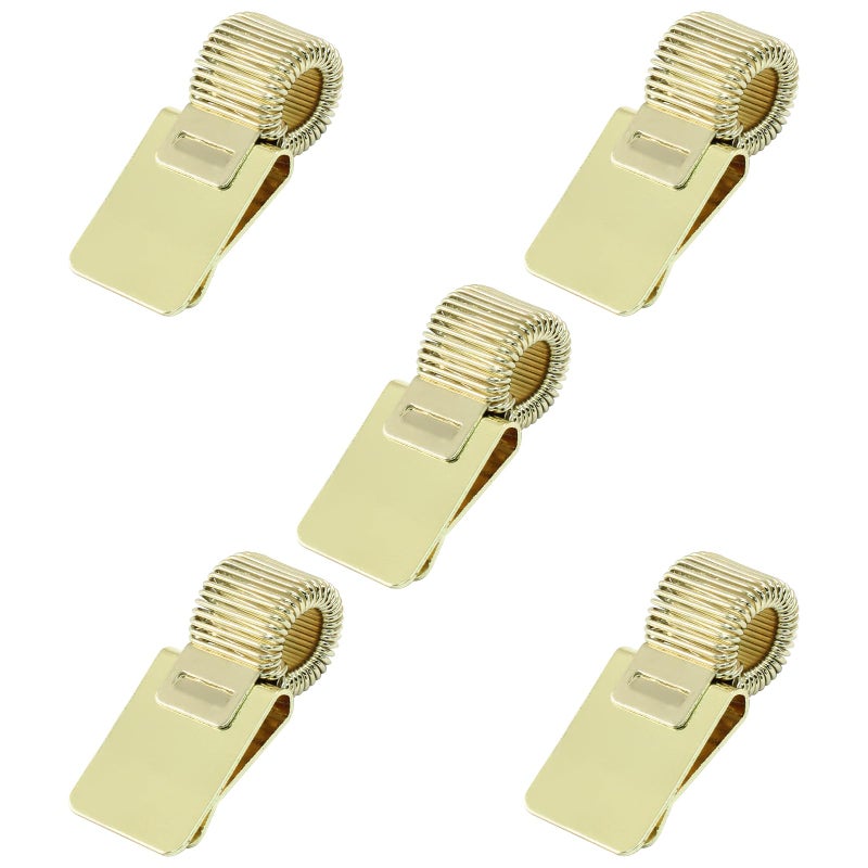Rierdge 5 Pack Gold Metal Pen Holder, Pen Holder with Adjustable Spring Pen Loop Holder for Notebook Clipboard in Home, School, Office - Image 5