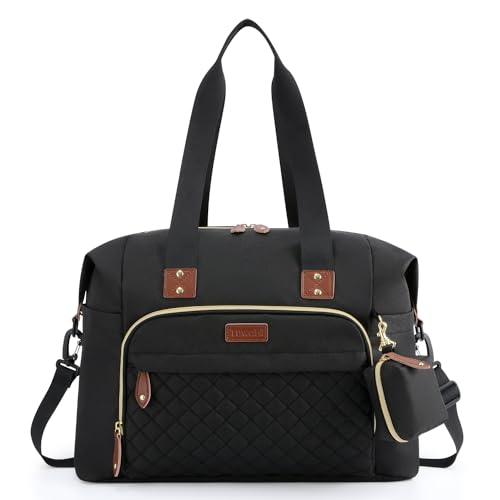 Tuwubi Diaper Bag Tote,Baby Diaper Bag with Pacifier Case Large Travel Diaper Tote Caddy for Mom and Dad Multifunction Large Baby Bag - M-Black - Image 1