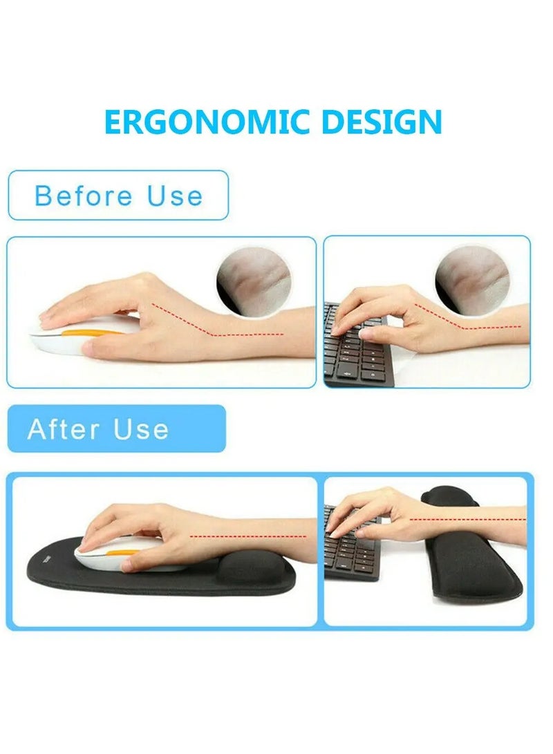 general 2pcs Memory Foam Mouse Wrist Pad Ergonomic Keyboard Wrist Rest Hand Support Relieve Wrist Pain for Typist Office Gaming PC Laptop Mac - Image 5