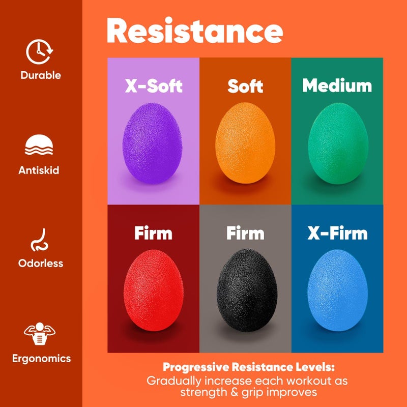 HiKeep Stress Balls for Adults (6 Pack), Stress Ball, Hand Strengthening Devices, Hand Exercisers for Strength, Exercise Squeeze Squishy Wrist Ball, Physical Therapy Exerciser, Grip Strength Trainer - Image 3