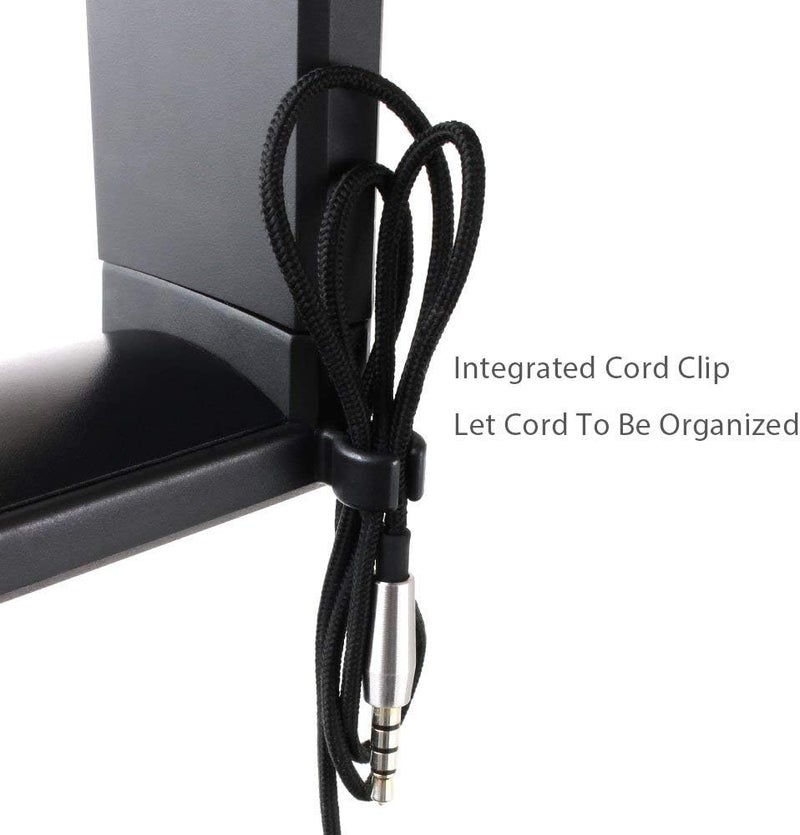 Luckam Gaming Headphone & Controller Holder, 3-in-1 PC Headphones Hanger Adjustable & Rotating Arm Clamp, Headphone Stand Under Desk, Universal Headset Controllers Hook (Black) - Image 3