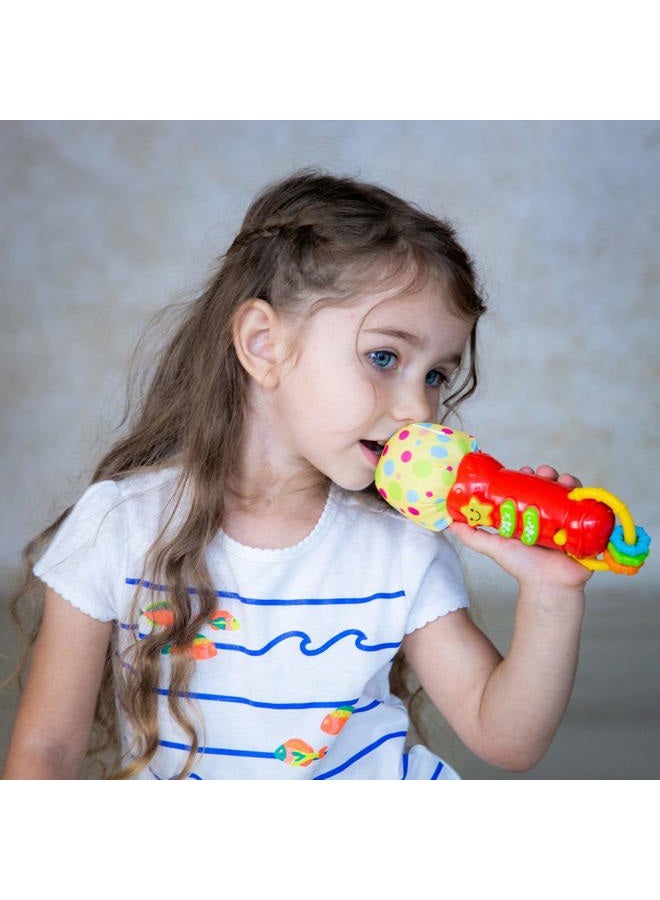 KiddoLab Kids Microphone Toy. My First Play Microphone with Sounds and Teethers/Rattle. Battery Operated Microphone for Babies and Toddlers 3 Month Up. New 2018-2019 Model. - Image 3