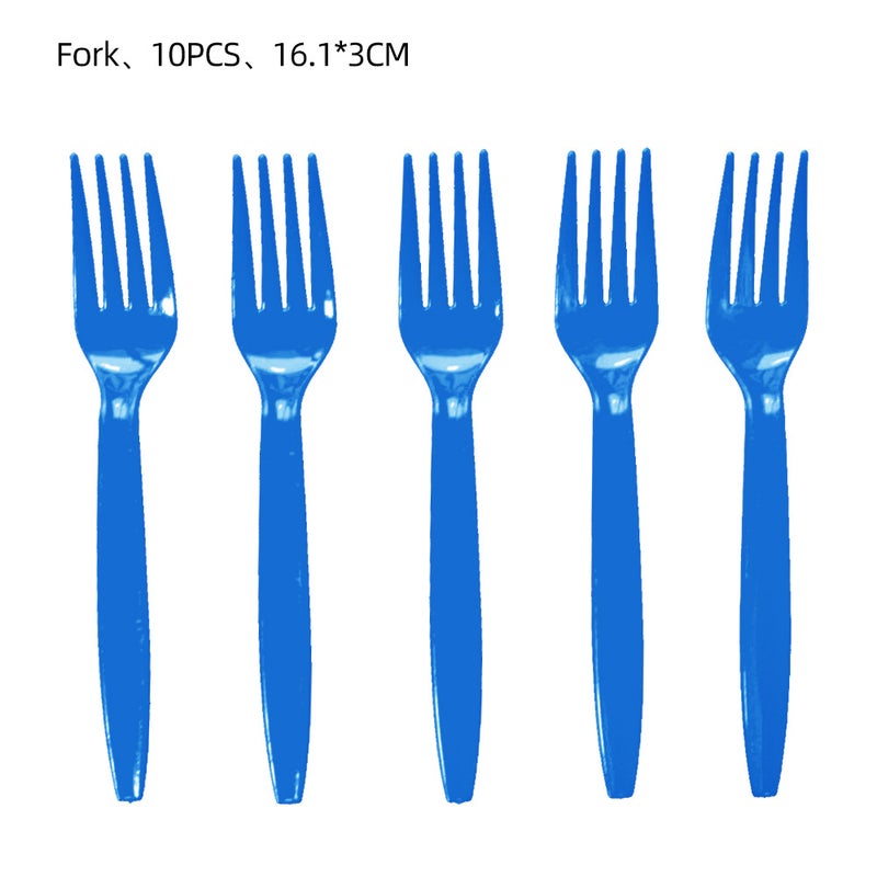 New Blue Mario Theme Birthday Party Decor Blue Fork 10p 