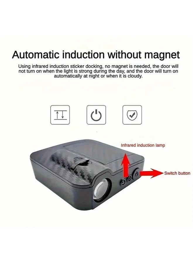 2Pcs Super Bright LED Car Door Projection Light Angel Wings Design Black Carbon Fiber Surface - Image 5