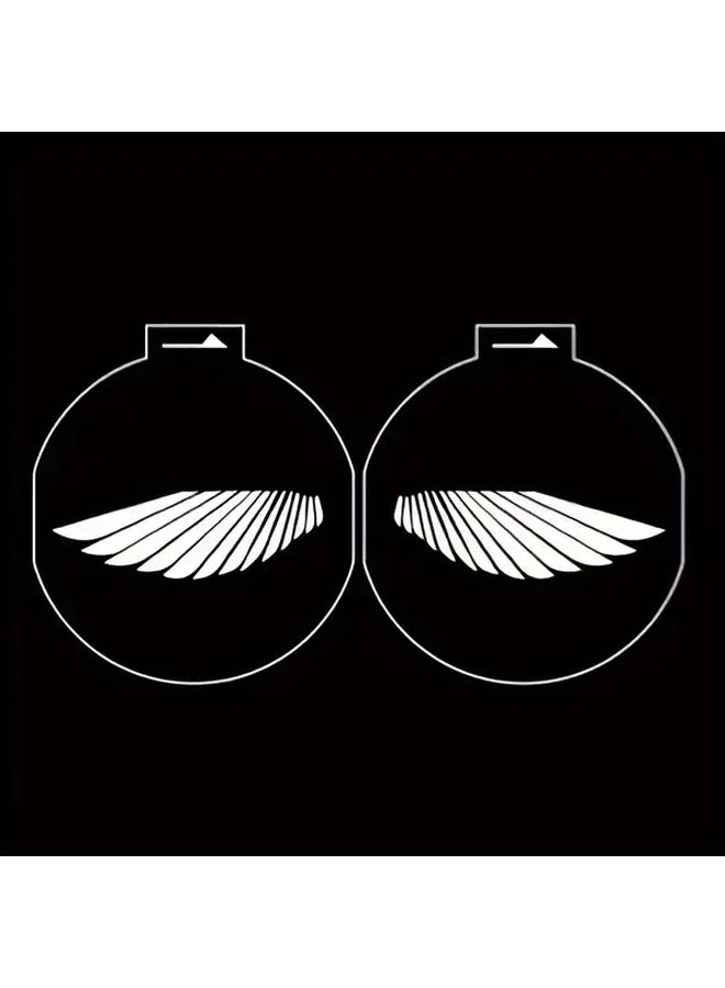2Pcs Super Bright LED Car Door Projection Light Angel Wings Design Black Carbon Fiber Surface - Image 3