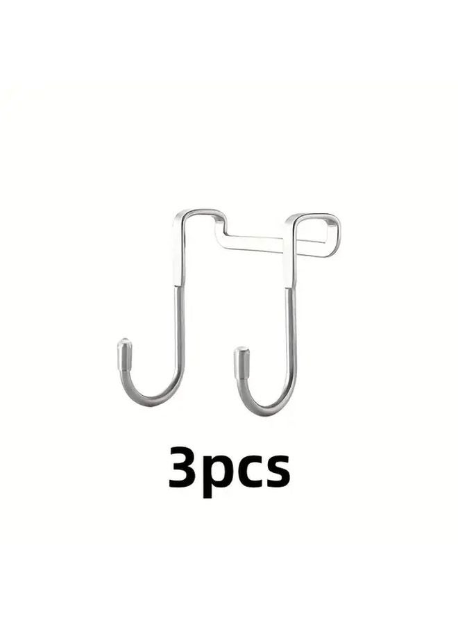 3pcs Multi Purpose Double S Shaped Cabinet Hooks For Hanging Drawers Wardrobe Kitchenware - Image 1