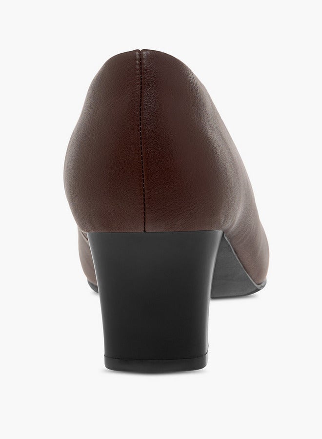 Paprika Women's Solid Slip-On Pumps with Block Heels - Image 5