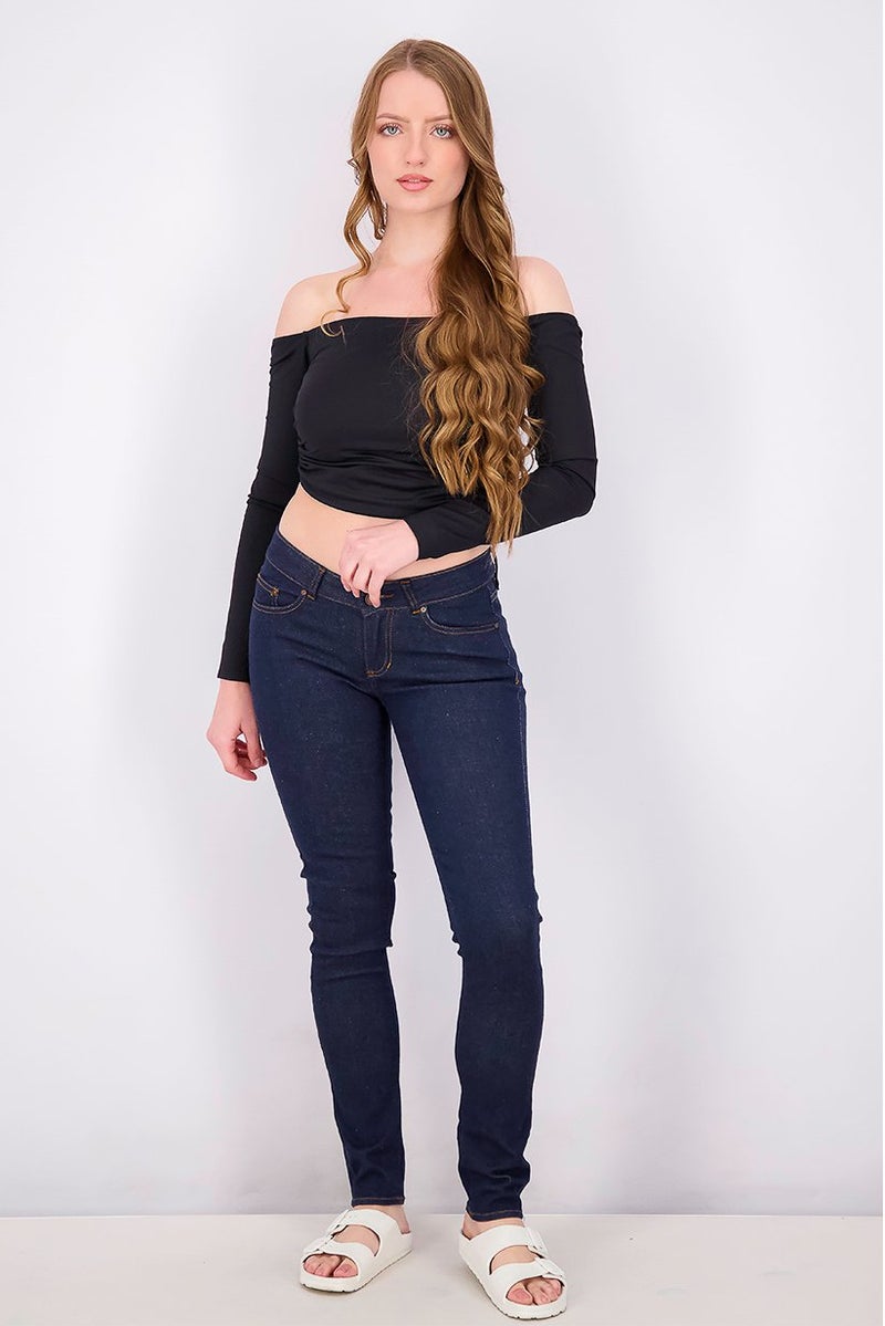 Seven 7 Women Skinny Fit Dark Wash Non,Stretchable Denim, Indigo - Image 4