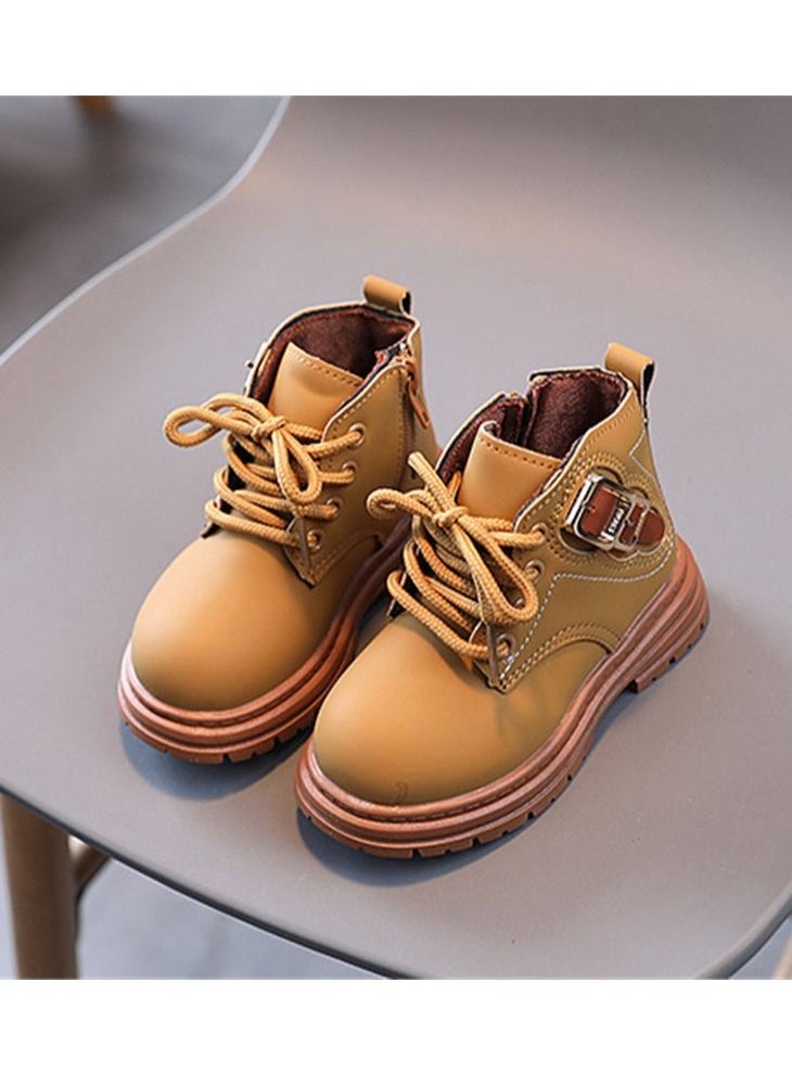Loquat Add Velvet For Children To Keep Warm Ankle Boots Brown  - Image 2