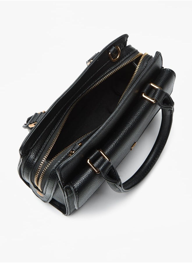 Flora Bella By Shoexpress Women Textured Tote Bag with Detachable Strap and Zip Closure  - Image 5