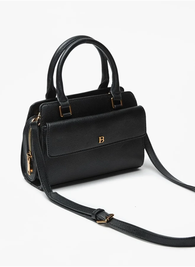 Flora Bella By Shoexpress Women Textured Tote Bag with Detachable Strap and Zip Closure